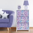 thumbnail image 5 of Sorbus Nightstand Storage Organizer Chest with 3 Drawers - Kids Girls, Boys Bedroom Furniture Chest for Clothes, Closet Organization - Steel Frame, Wood Top, Fabric Bin (3-Drawer, Blue/Pink/Purple), 5 of 6