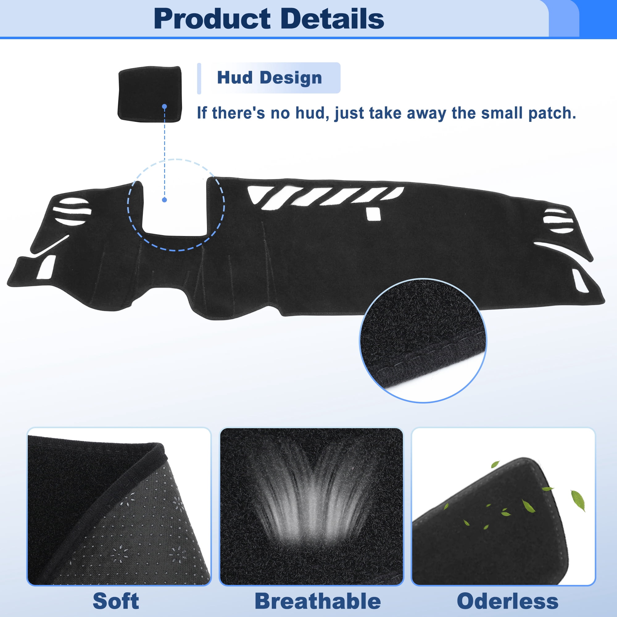Unique Bargains Dashboard Mat Non-Slip Protector for Chevrolet Camaro RS 2016-2024