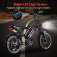 thumbnail image 2 of Fat Tire Mountain Electric Bike for Adults, 740W Brushless Motor 48V 17.5Ah UL2849, Full Suspension 20"x4" E‑Bike, 7‑Speed, 330LBS Payload Off‑Road Use, 2 of 6