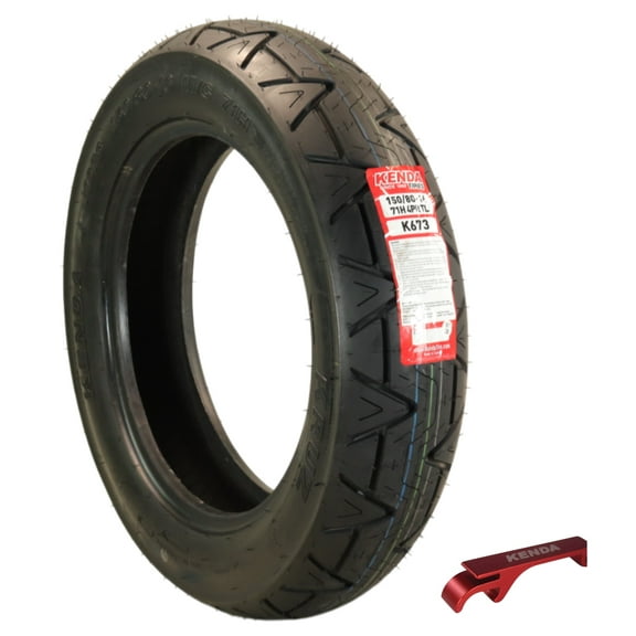 Kenda Kruz K673F 150/80-16 (71H) Front Motorcycle Tire - Bias Ply, Tubeless, DOT Approved, High-Mileage Cruiser Tire with Excellent Wet Grip and Stability, (150-80-16 71H) Includes Kenda Keychain