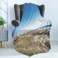 thumbnail image 4 of Beach Pathway Soft Flannel Fleece Throw Blanket, Coastal Scene Around Folly Beach in South Carolina with a Clear Blue Sky, Cozy Plush for Indoor and Outdoor Use, 50" x 70", Multicolor, by Ambesonne, 4 of 5