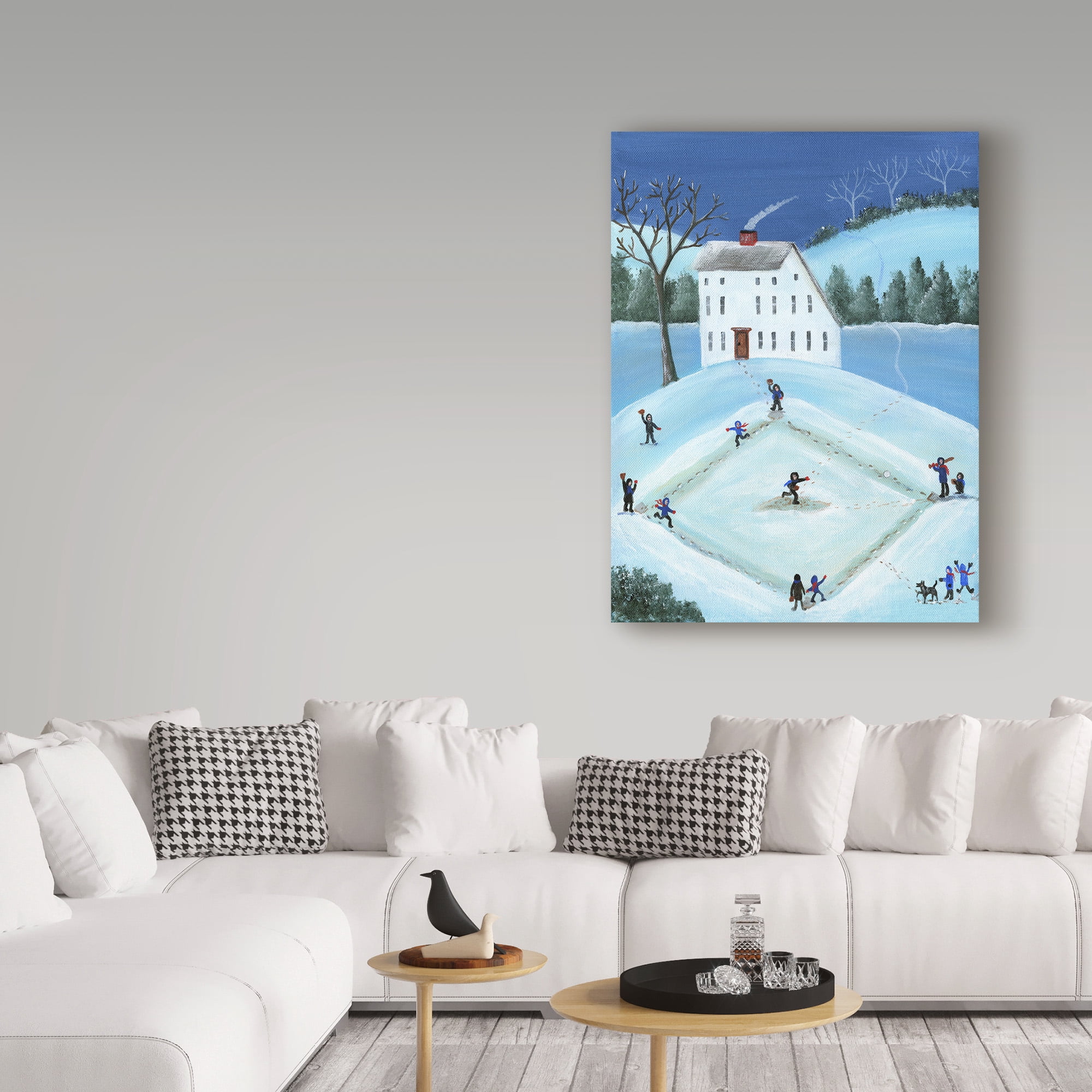 Trademark Fine Art 'Snow Ball Baseball' Canvas Art by Cheryl Bartley