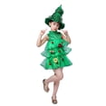 thumbnail image 2 of 1 sombrero y vestido de árbol de Navidad para espectáculo de escenario, disfraz infantil de Navidad para niñas (talla 110 cm, verde)., 2 of 7