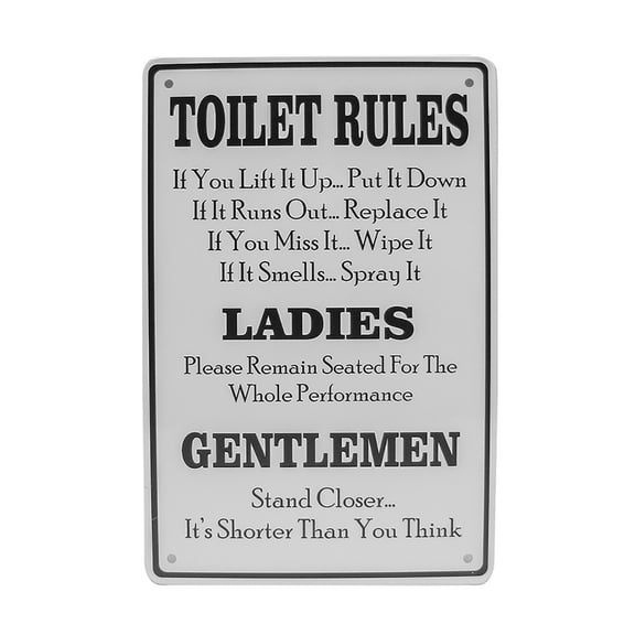 Metal Toilet Rules Funny Pee Tin Bathroom Sign Home Bar Pub Restroom Wall Decor