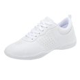 thumbnail image 2 of AUDeals Youth Cheer Shoes, White High Top Dance Sneakers with Secure Lace Up Comfort for Training and Competition (White, 6.5), 2 of 7