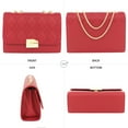 thumbnail image 2 of PORT&LOTUS Small Shoulder Purses for Women with Golden Chain Strap Quilted Designer Handbags for Women Cute Purses for Women Trendy Ladies Handbags Red Womens Crossbody Purse, 2 of 6