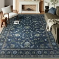 thumbnail image 2 of Lahome Decor Floral Area Rug 8x10, Machine Washable Rugs for Living Room, Non Slip Rug with Vintage Printed, Low Pile Carpet for Bedroom Dining Room Home Office, Blue, 2 of 9