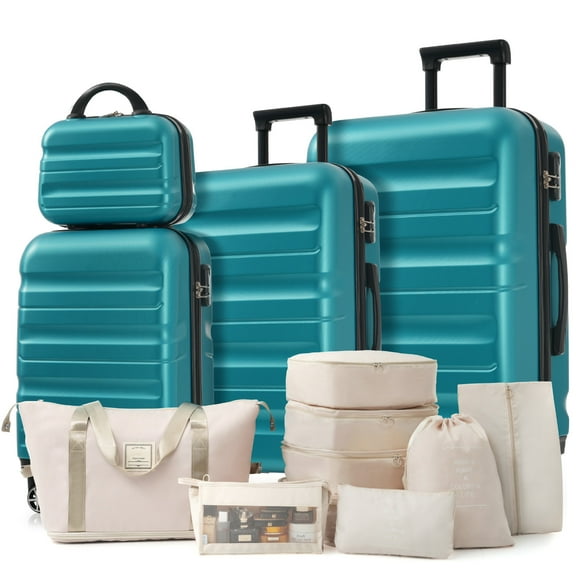 imerelez Hardshell ABS Luggage Set - Lightweight & Durable Suitcases with Dual Spinner Wheels, Carry-On & Check-In Sizes for Travel & Business