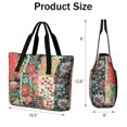 thumbnail image 3 of Tote Bag for Women - Pioneer Flower Shoulder Bag - Large Utility Work Duffle Bag with Zipper Handbag for Travel, Work, Sprots, 3 of 5