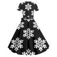 thumbnail image 3 of Qertyioot Robe Imprimée de Noël pour Femmes, Mode Hiver Manches Courtes Vintage Décontractée, 3 of 3