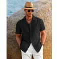 thumbnail image 4 of COOFANDY Men Button Down Shirt Beach Linen Shirts Summer Hawaiian Shirts Cuban Collar Shirts Short Sleeve Button Down Shirts, 4 of 8