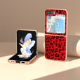 thumbnail image 6 of SaniMore for Samsung Galaxy Z Flip 5 (6.7" 2023) Case with Built-in Tempered Glass Protector,Leopard Pattern PU Leather Shockproof Plating Bumper Stylish for Girls, Red, 6 of 6
