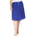 thumbnail image 2 of Women's Plus Size Casual High Waist Bow Tie Belted A Line Midi Knee Length Skirts, 2 of 6