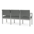 thumbnail image 5 of Lesro Lenox Steel Modern Fabric Waiting Room Guest Sofa in Silver/Open House Asteroid Gray, 5 of 5
