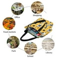 thumbnail image 6 of Pofeuu Blue Striped Sunflower Print Women Fashion Shoulder Handbags Top Handle Satchel Bags Tote Shoulder Shopping Bag Stylish Canvas Tote Bag, 6 of 6
