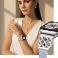 thumbnail image 6 of Wearlizer Slim Braided Magnetic Band Compatible with Apple Watch Band 38/40/41/42/44/45/46/49mm Women, 16mm Stretchy Nylon Celtic Knot Dressy Strap for iWatch Series 11 10 9 8 7 SE Ultra 3 2 1, 6 of 8