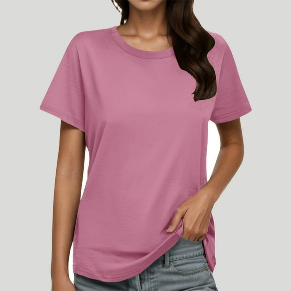 Womens T Shirts Short Sleeves Crew Neck Basic Tee Shirt Summer Clothes Travel Clothes Women