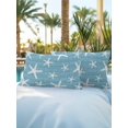 thumbnail image 4 of Outdoor Pillows Waterproof, Teal Blue Starfish Coastal Throw Pillows with Inserts Included, Summer Beach Nautical Sea Ocean Indoor Outdoor Decorative Lumbar Pillow for Bed/Couch/Patio 12"x20", 2Pcs, 4 of 8