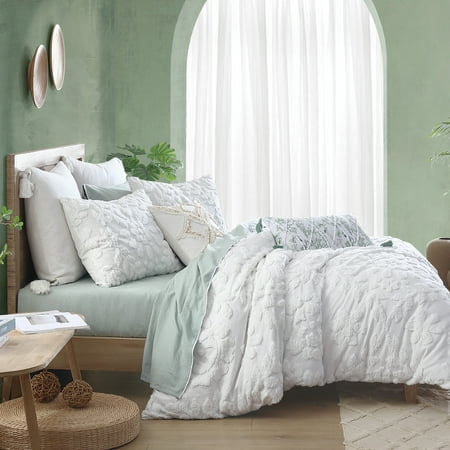 Peri Home Chenille Laurel 3 Piece King Comforter Set  White  Cotton  Age Group All