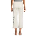 thumbnail image 2 of The Pioneer Woman Pull On Embroidered Cropped Jeans, Women’s, 2 of 6