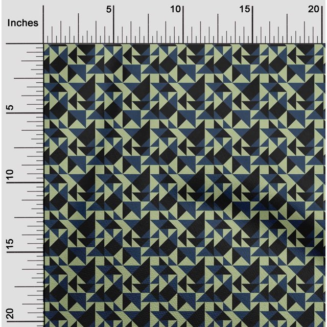 oneOone Georgette Viscose Fabric Triangle Geometric Print Fabric BTY 42 Inch Wide