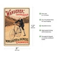thumbnail image 2 of The Wanderer - Winklofer & Jaenicke Cycles (Fahrräder) - Vintage Bicycle Poster c.1910 - 8 x 12 inch Vintage Wood Art Sign, 2 of 4