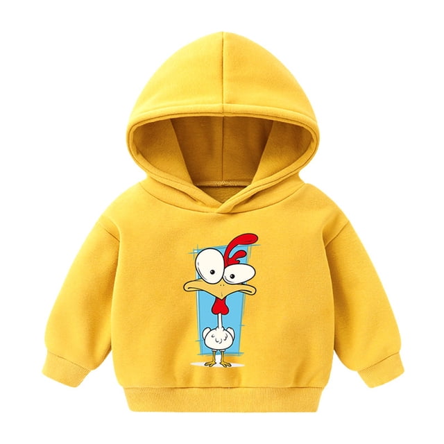 HVOBTTY Sweat à Capuche Décontracté à Manches Longues pour Tout-Petits, Mode Fille et Garçon, Impression Jaune, 4 Ans