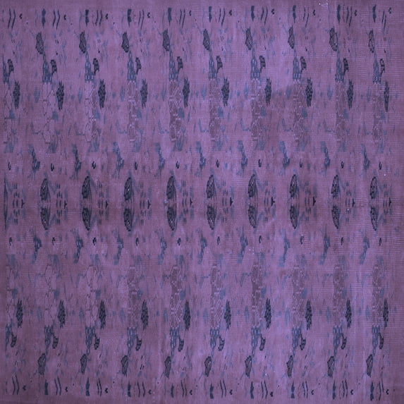 Ahgly Company Indoor Square Abstract Blue Contemporary Area Rugs, 4' Square