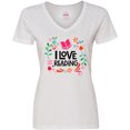 thumbnail image 3 of Inktastic Book Lover I Love Reading Women's V-Neck T-Shirt, 3 of 5