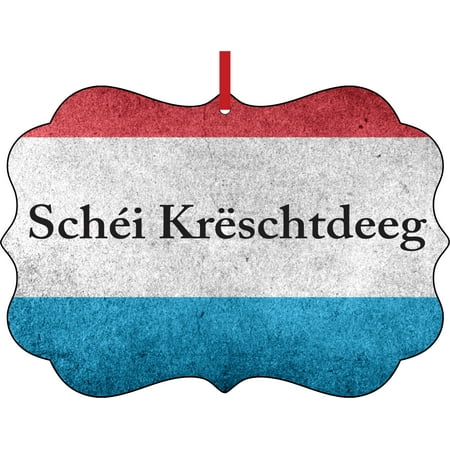 Luxembourg Christmas Flag Luxembourg Elegant Semigloss Aluminum Christmas Ornament Tree Decoration - Unique Modern Novelty Tree Décor Favors ()