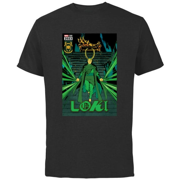 Marvel Studios Loki Season 2 God Loki Comic Cover Art Homage - Short Sleeve Cotton T-Shirt for Adults - Customized-Black
