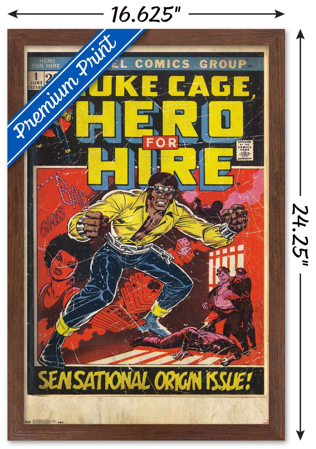 Marvel Comics - Luke Cage - Hero for Hire Cover #1 Wall Poster, 14.725" x 22.375", Framed
