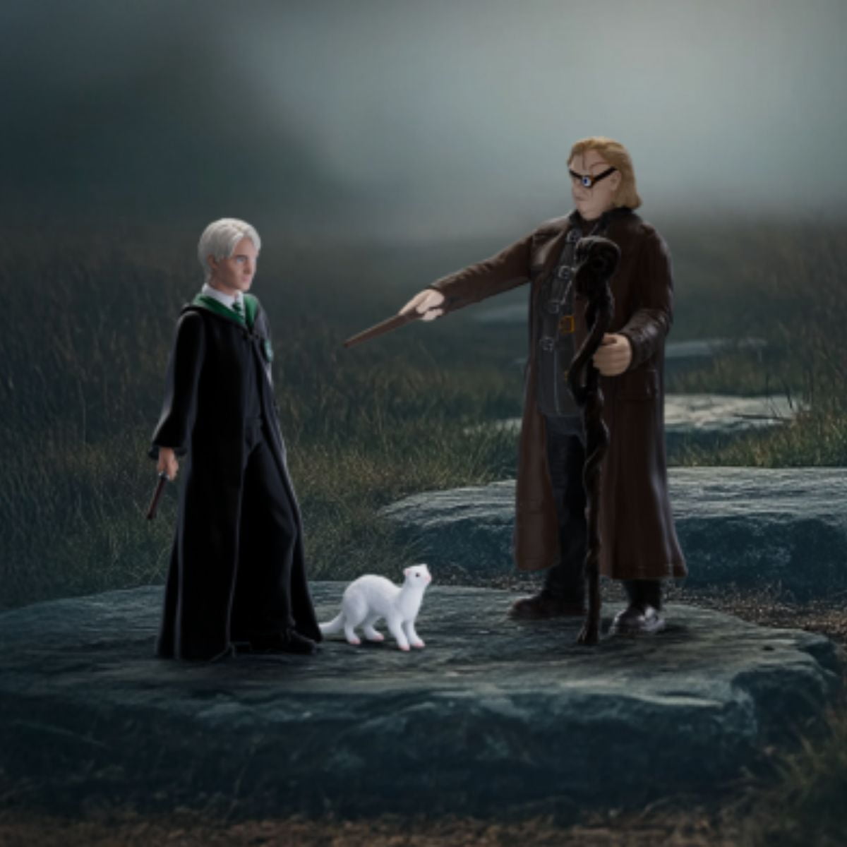 Schleich Harry Potter - Mad-Eye Moody, Draco Malfoy & Ferret Figurines - Collectable Wizarding World Toys for Kids Ages 6+ | 14907