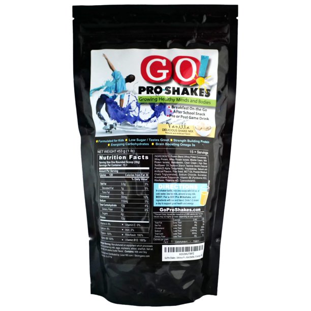 Skinny Jane GO! Pro Shakes | Great Tasting Protein Powder Smoothie Drink for Kids Teens Growth Strength | Healthy Snack | No Added Sugar | Rich Delicious Flavor | Nutrition Sports | Vanilla