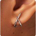 thumbnail image 3 of Faty-T Gold Earrings For Women 14k Gold Plated X Cubic Zirconia Stud Earrings Hypoallergenic Trendy Dainty Simple Minimalist Jewelry Gifts for Her, 3 of 7