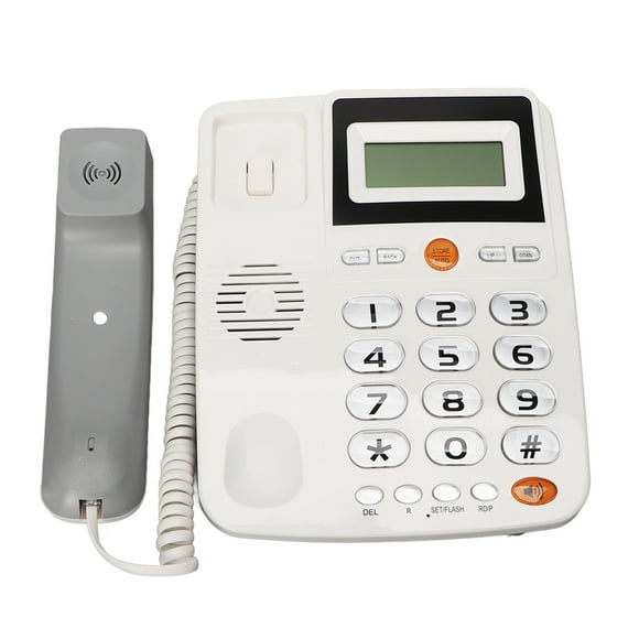 Big Button Phone, High Volume Professional White Desktop Corded Telephone Caller ID HD Hands Free Call for Home