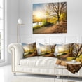thumbnail image 2 of Designart Beautiful Road by the River - Landscape Printed Throw Pillow - 18x18, 2 of 4