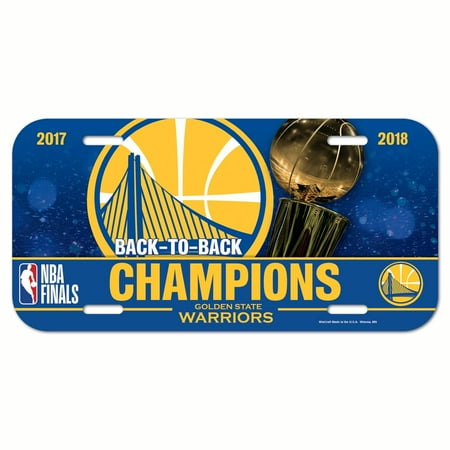 National Champions License Plate - Golden State Warriors Official NBA 2018 National Champions License Plate Plastic by Wincraft 332301