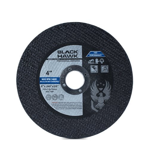 25 Pack Black Hawk 4 Pouces X.040 x 5/8 Pouces Roues Coupées en Métal et Acier Inoxydable - Disques Ultra Fins