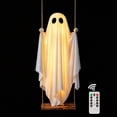 thumbnail image 4 of Halloween Decorations Outdoor Swinging Ghost, Swinging Ghost Outdoor Decor, Hanging Ghosts Halloween Decor, Ghosts Decorations for Front Porch Yard Tree(Including Remote Control), 4 of 7