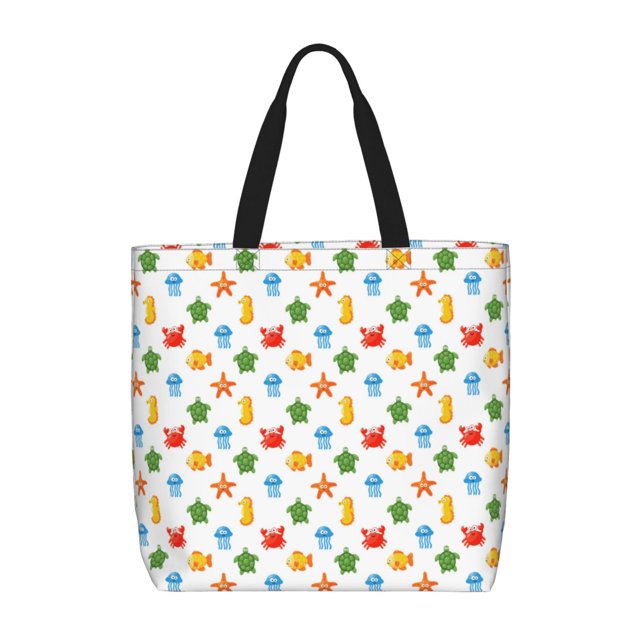 Easygdp Undersea Animals Bolsa Tote para Mujer, Bolso de Hombro para Trabajo, Playa, Viajes, Compras y Supermercado