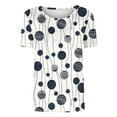 thumbnail image 5 of JTZGDY Womens Tops Loose Fit Casual Short Sleeve Round Neck Boho Floral Printed T-Shirts Trendy Oversized Basic Tunic Blouse Navy#01 XL, 5 of 5