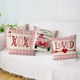 thumbnail image 6 of Valentines Day Pillow Covers 18x18 Inch Set of 4 XOXO Love Heart Holiday Truck Flowers Farmhouse Sofa Throw Pillowcase Cushion Case Home Decoration Wedding Anniversary Decor, 6 of 6