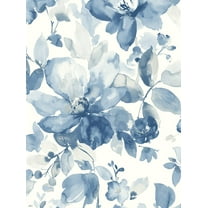 Seabrook Designs Bluestone Watercolor Garden Prepasted Wallpaper