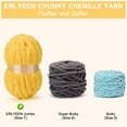 Minzimin 1Pack Chenille Chunky Yarn Super Bulky Soft Thick Fluffy Jumbo