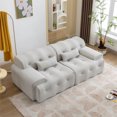 thumbnail image 4 of 90" W 2 Seater Sofa Couch, Foam Comfy Deep Upholstered Couch Armchair with Toss Pillow for Living Room Bedroom Office Apartment, 4 of 7