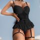 thumbnail image 3 of Lencería sexy de encaje Gibobby para mujer ropa de dormir Mono negro L, 3 of 4