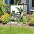 thumbnail image 5 of Watercolor African Animal Zebra Jungle Palm Leaves Garden Flag Double Sided House Flag for Outdoor Home, Personalized All Year Round Yard Decor 12 x 18 Inch, 5 of 6