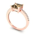 thumbnail image 2 of Clara Pucci 14K Rose Gold 1.62ct Champagne Solitaire with Accents Ring, 2 of 8