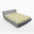 thumbnail image 2 of Ambesonne Floral Fitted Sheet, Hand-Drawn Minimal Flowers, California King, Mustard Vermilion and Orange, 2 of 5